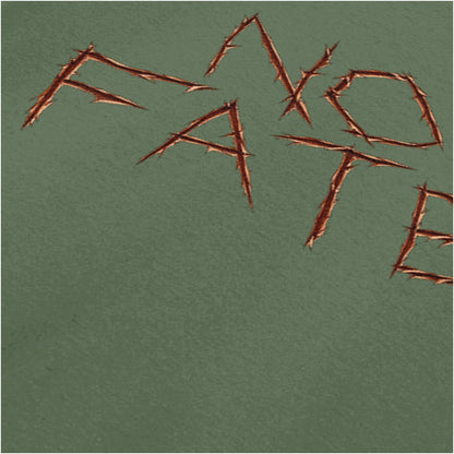 No Fate close up T-shirt in military green inspired by The Terminator 2