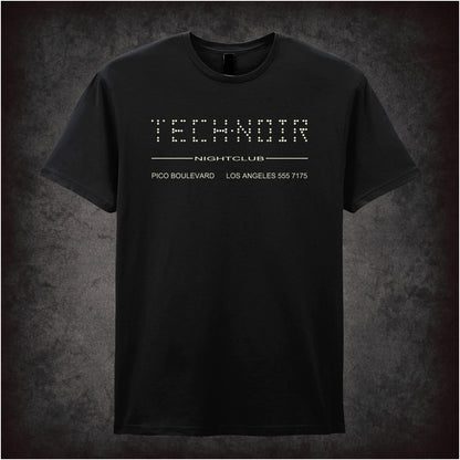 Tech Noir Nightclub – Cult Sci-Fi Graphic T-Shirt