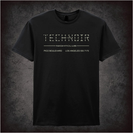 Tech Noir Nightclub – Cult Sci-Fi Graphic T-Shirt