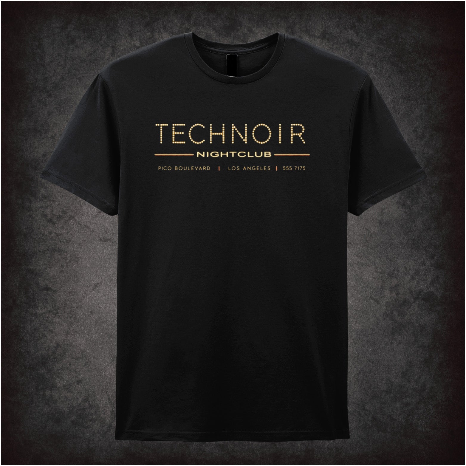 Tech Noir nightclub marquee logo T-shirt in black from The Terminator