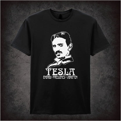 Tesla Energy Vibration Frequency – Cult Science Quote Graphic T-Shirt