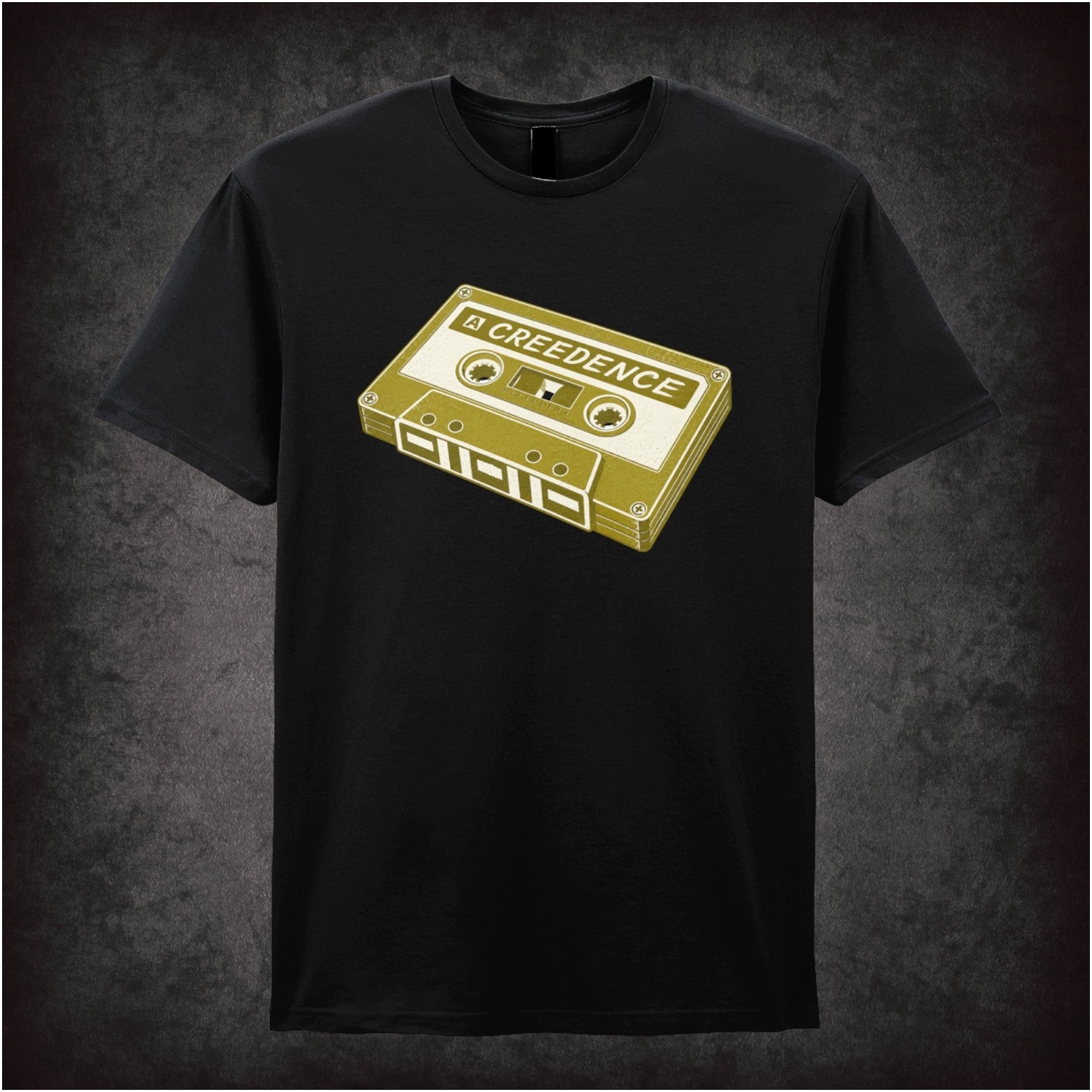Creedence cassette tape T-shirt in black from The Big Lebowski