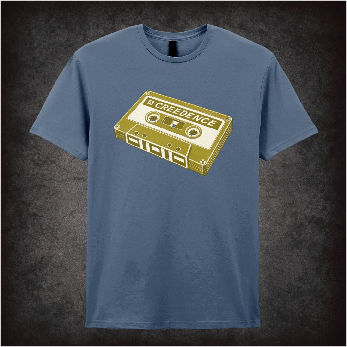 Creedence cassette tape T-shirt in indigo from The Big Lebowski