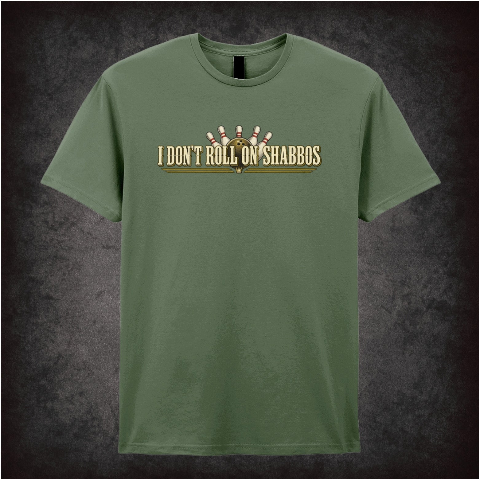 Walter Sobchak ‘I don’t roll on Shabbos’ T-shirt in military green  from The Big Lebowski