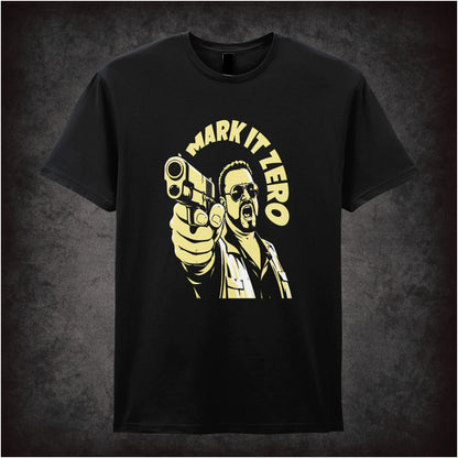 Walter Sobchak ‘Mark it zero’ T-shirt in black from The Big Lebowski