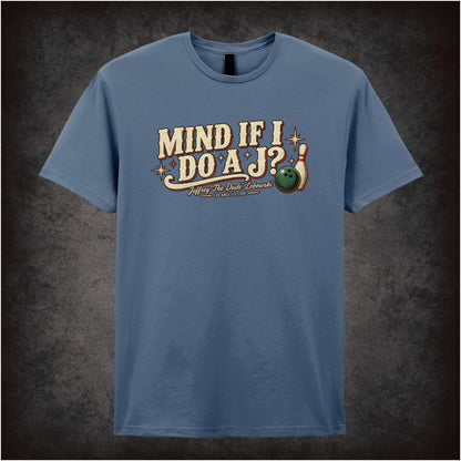 ‘Mind if I do a J?’ quote T-shirt in indigo from The Big Lebowski