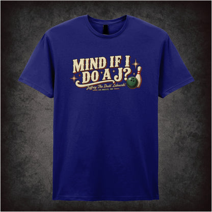‘Mind if I do a J?’ quote T-shirt in navy from The Big Lebowski