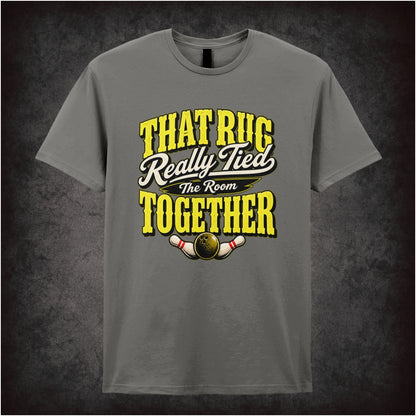 ‘That rug really tied the room together’ text T-shirt in charcoal from The Big Lebowski