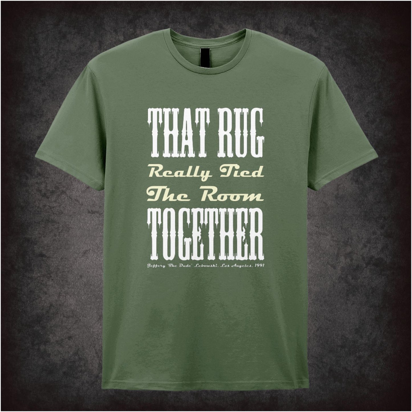 That Rug Really Tied The Room Together – Cult Comedy Graphic T-Shirt