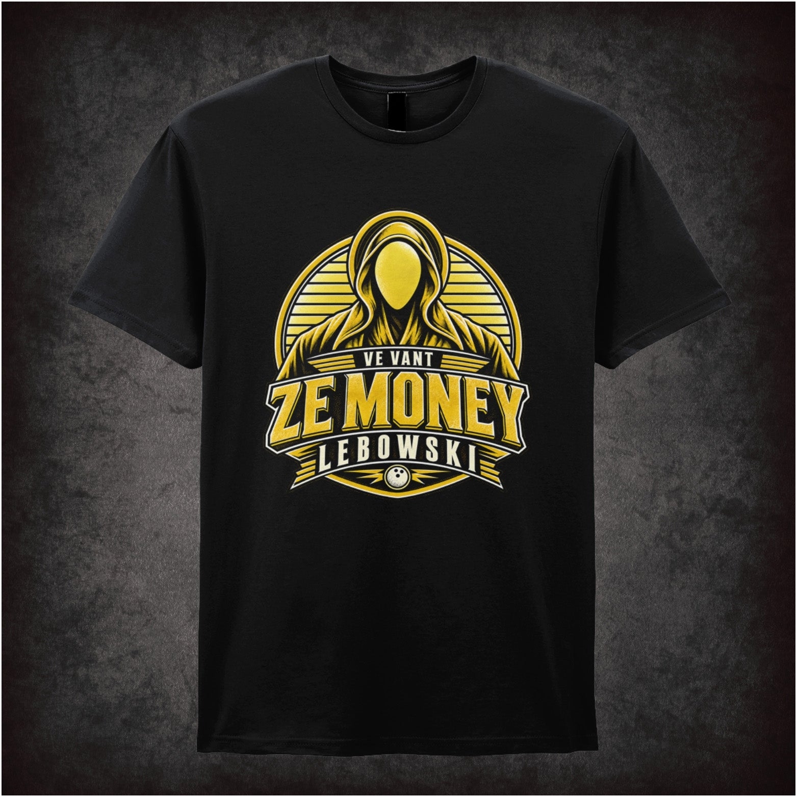 Nihilist quote ‘Ve vant ze money Lebowski’ silhouette T-shirt in black from The Big Lebowski
