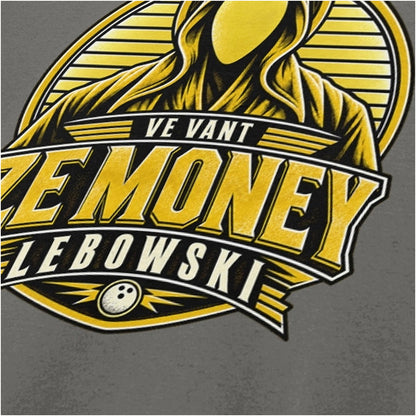 Nihilist quote ‘Ve vant ze money Lebowski’ silhouette close up T-shirt in charcoal from The Big Lebowski