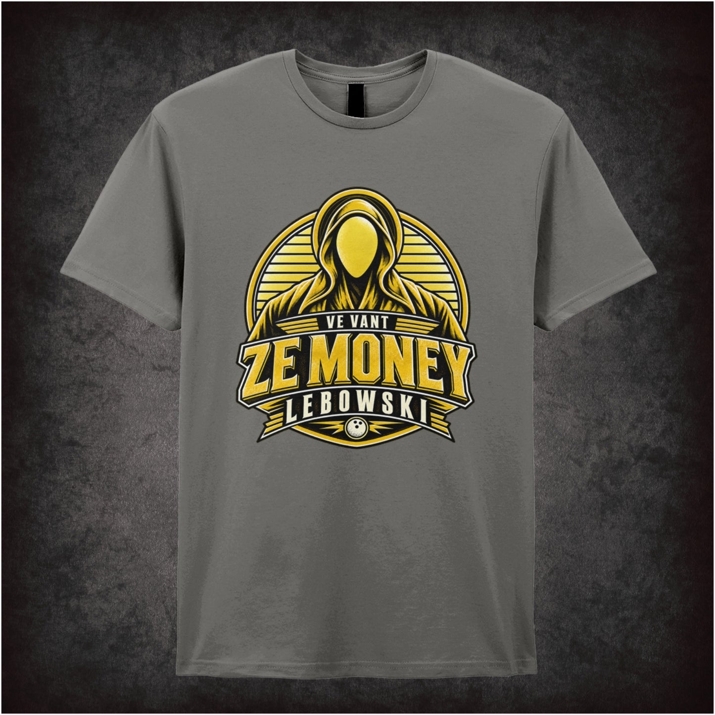 Nihilist quote ‘Ve vant ze money Lebowski’ silhouette T-shirt in charcoal from The Big Lebowski