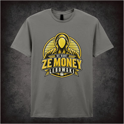 Nihilist quote ‘Ve vant ze money Lebowski’ silhouette T-shirt in charcoal from The Big Lebowski