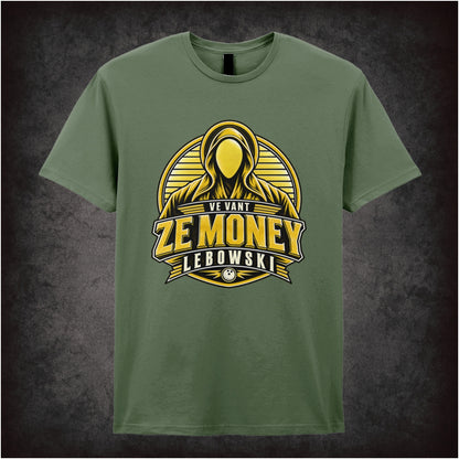 Nihilist quote ‘Ve vant ze money Lebowski’ silhouette T-shirt in military green from The Big Lebowski