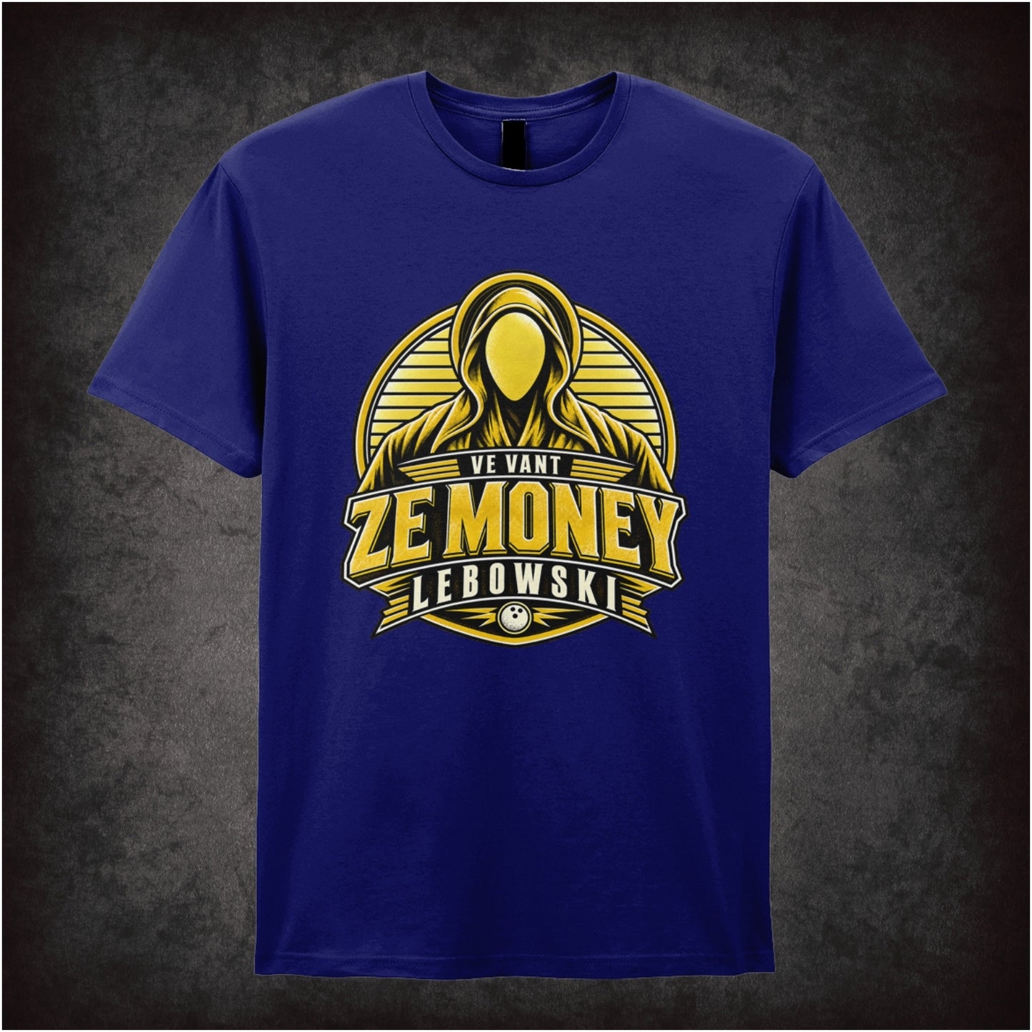 Nihilist quote ‘Ve vant ze money Lebowski’ silhouette T-shirt in navy from The Big Lebowski