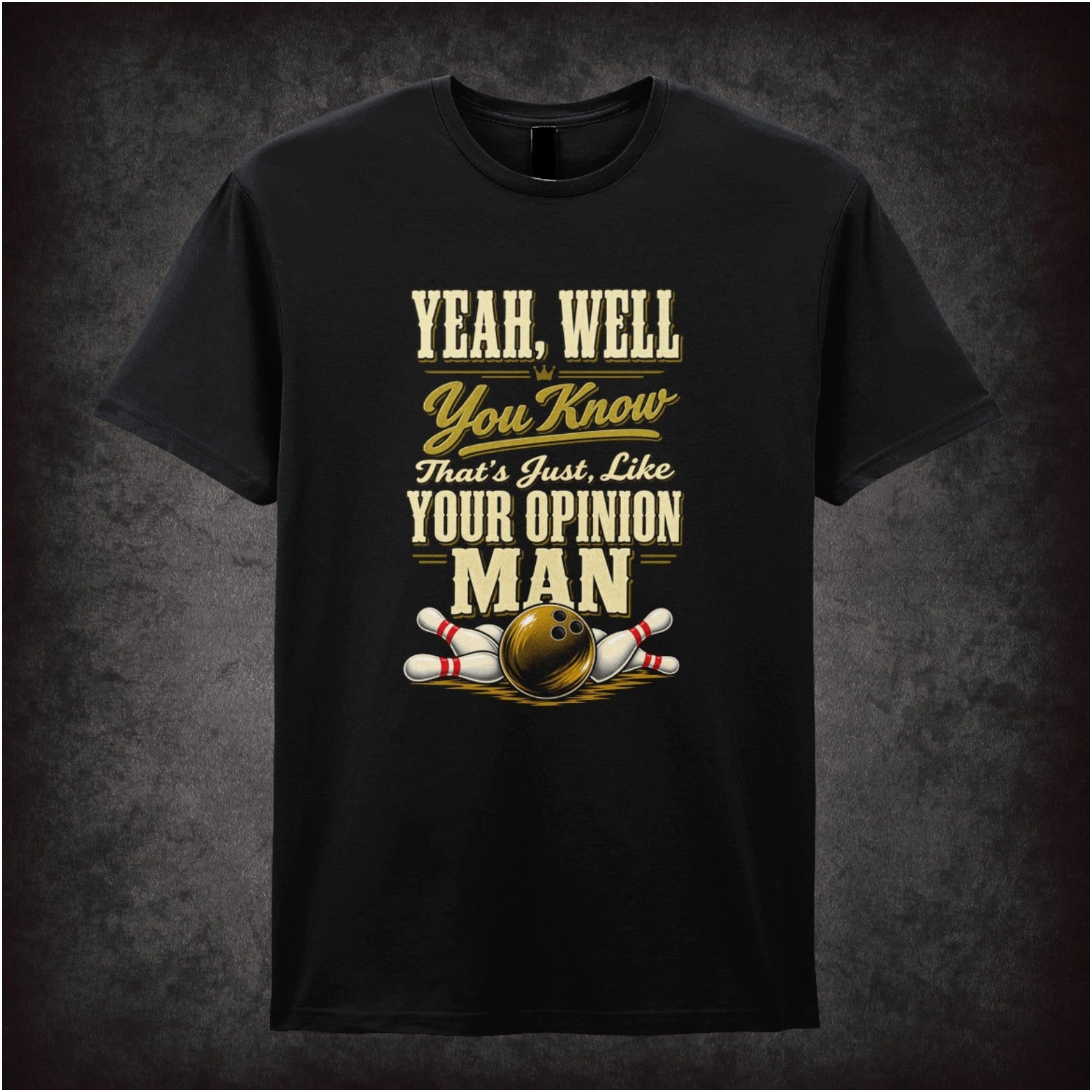 The Dude portrait ‘that’s just like your opinion, man’ T-shirt in black from The Big Lebowski