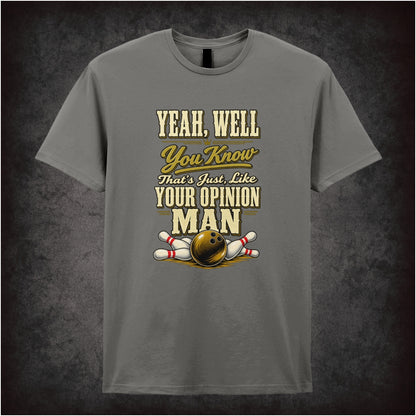 The Dude portrait ‘that’s just like your opinion, man’ T-shirt in charcoal from The Big Lebowski