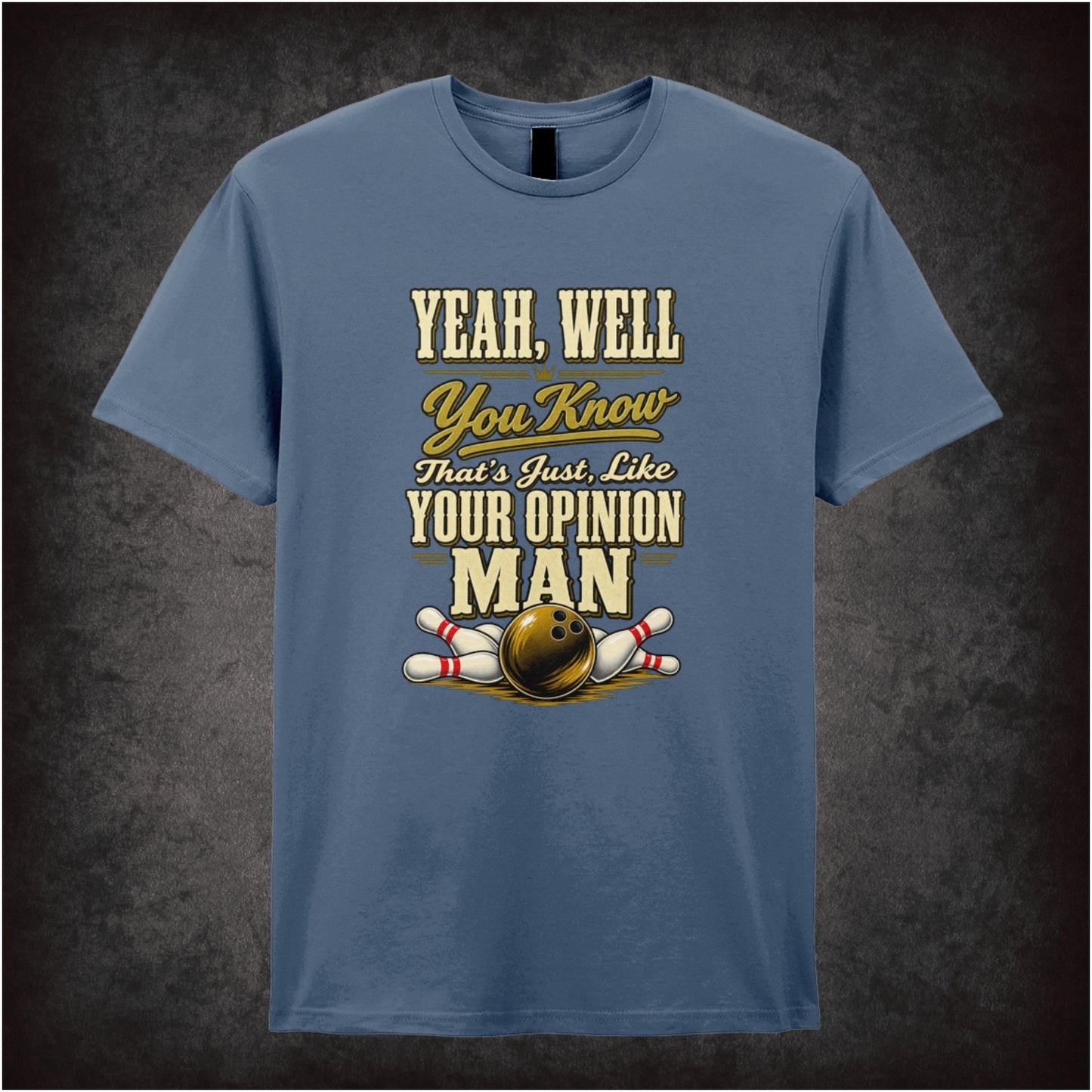 The Dude portrait ‘that’s just like your opinion, man’ T-shirt in indigo from The Big Lebowski