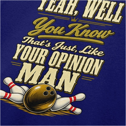 The Dude portrait ‘that’s just like your opinion, man’ close up T-shirt in navy from The Big Lebowski
