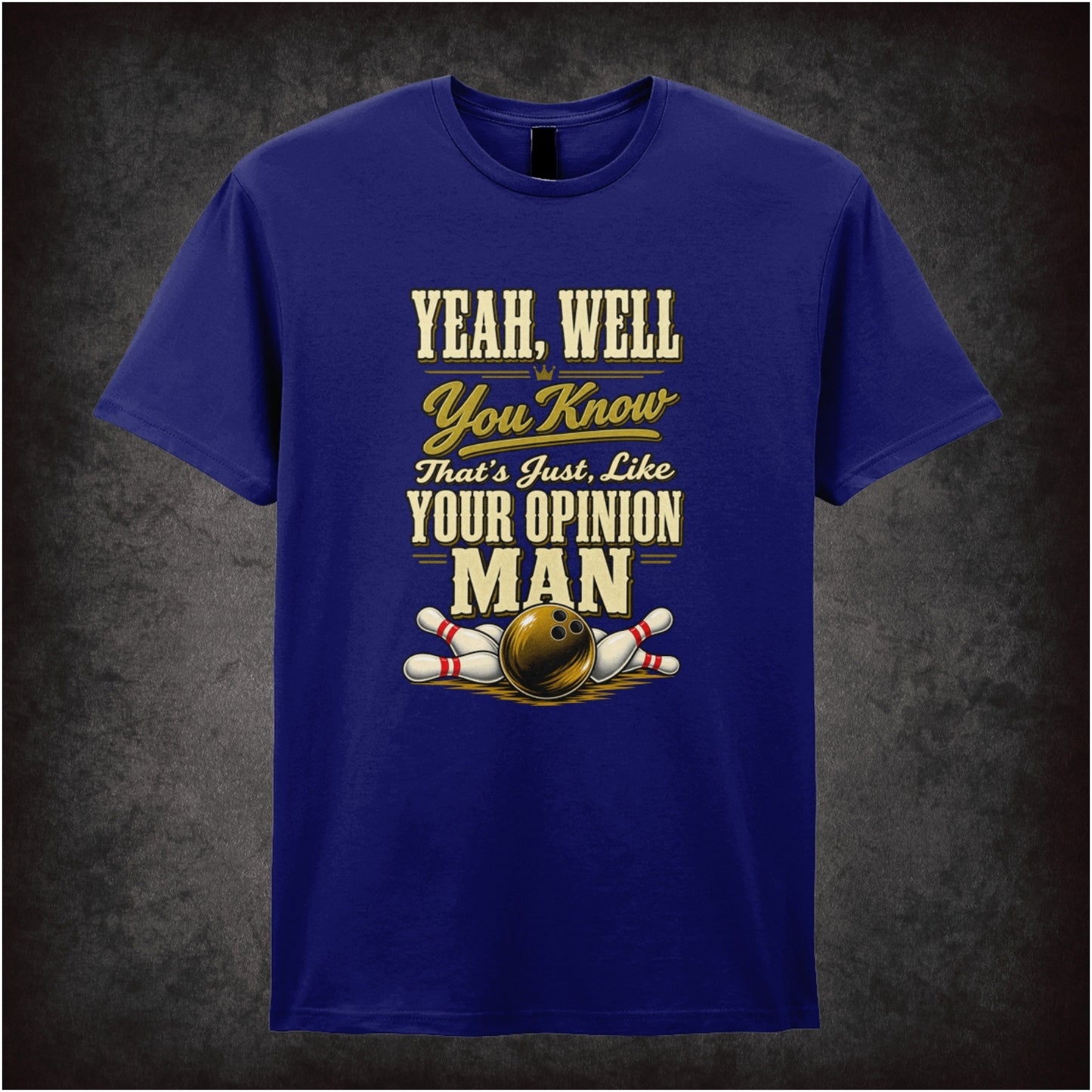 The Dude portrait ‘that’s just like your opinion, man’ T-shirt in navy from The Big Lebowski