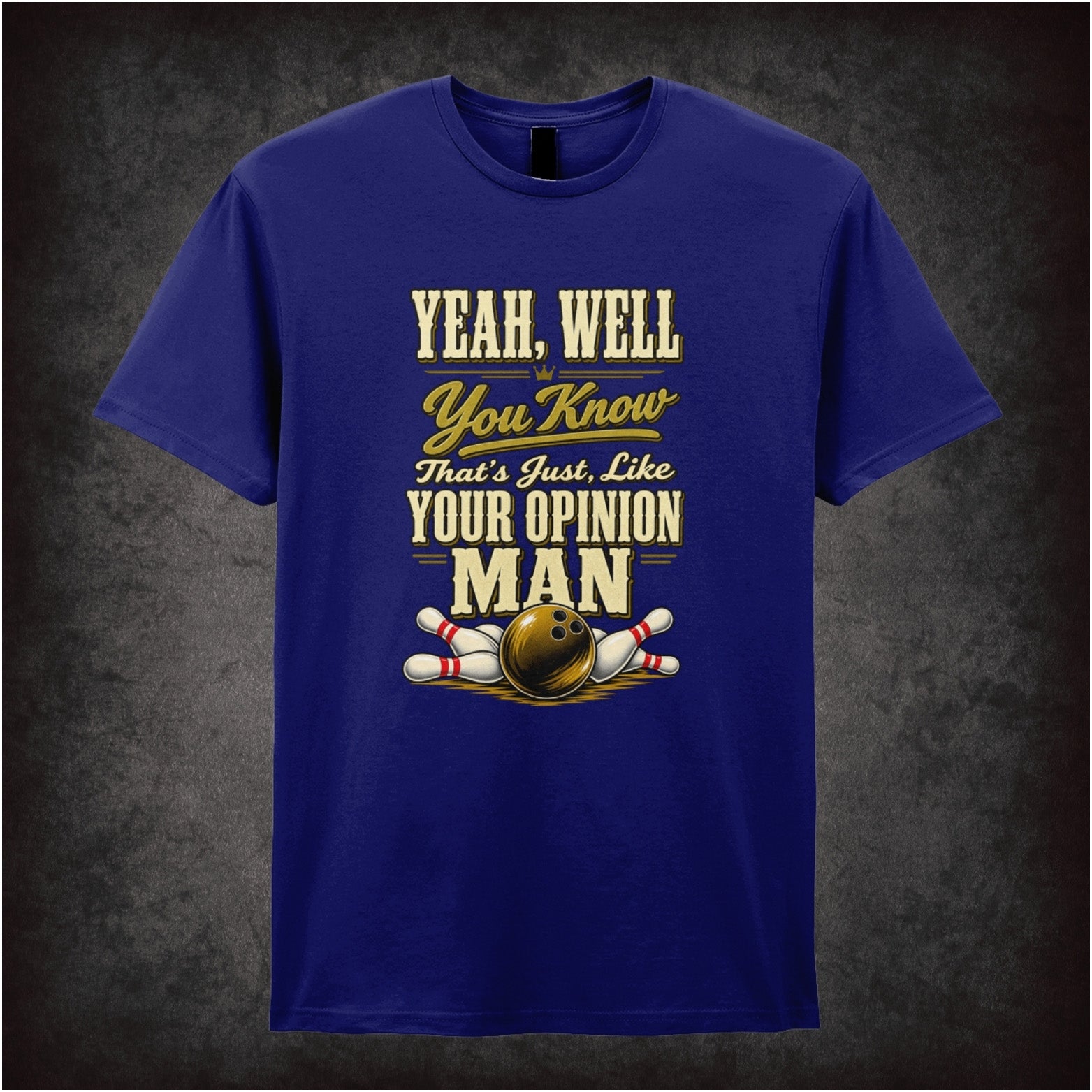 The Dude portrait ‘that’s just like your opinion, man’ T-shirt in navy from The Big Lebowski