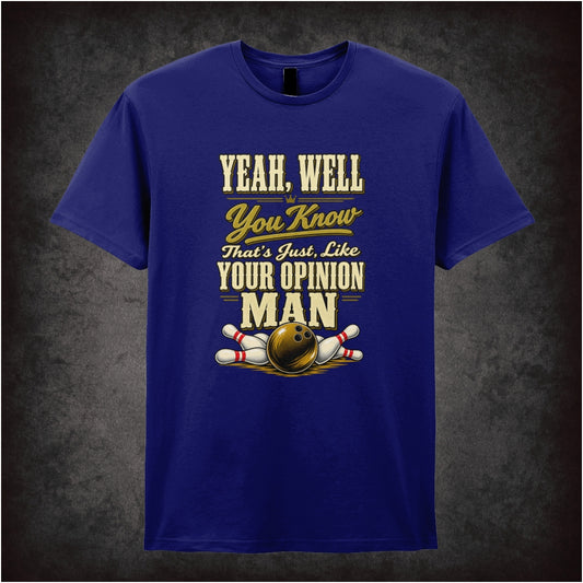 The Dude portrait ‘that’s just like your opinion, man’ T-shirt in navy from The Big Lebowski