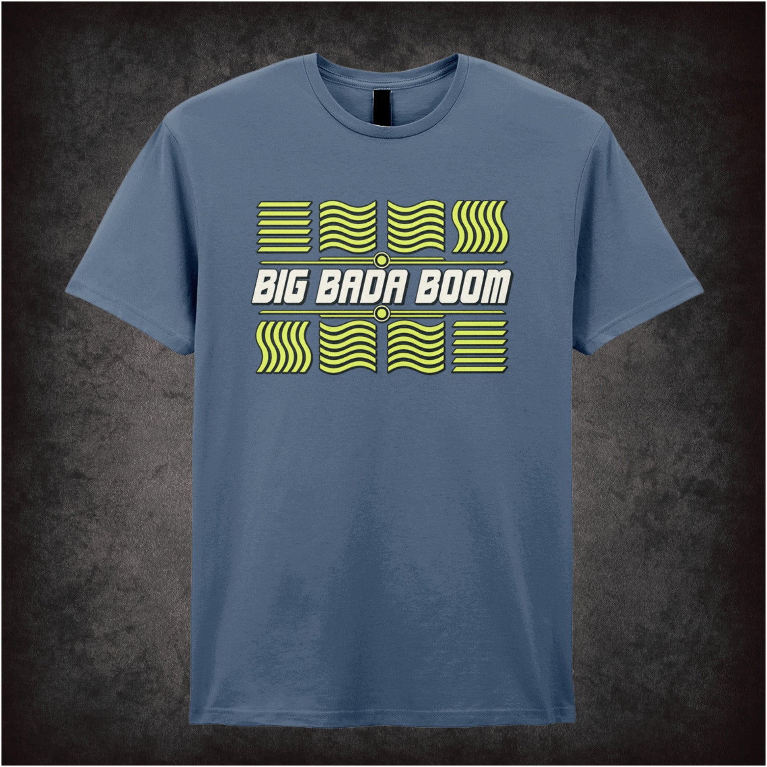 ‘Big bada boom’ elements graphic T-shirt in indigo from The Fifth Element