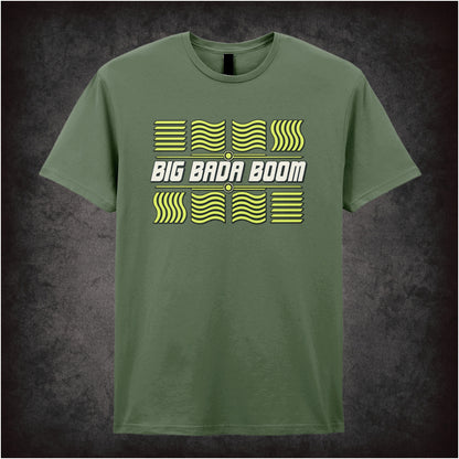 ‘Big bada boom’ elements graphic T-shirt in military green from The Fifth Element