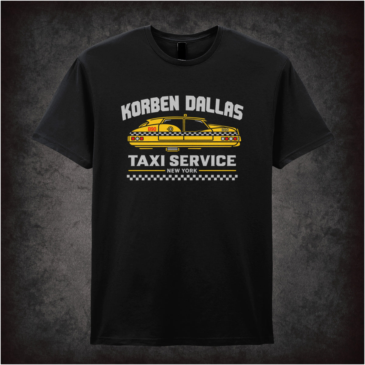 Korben Dallas Taxi Service logo T-shirt in black from The Fifth Element