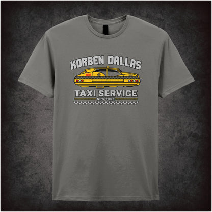 Korben Dallas Taxi Service logo T-shirt in charcoal from The Fifth Element