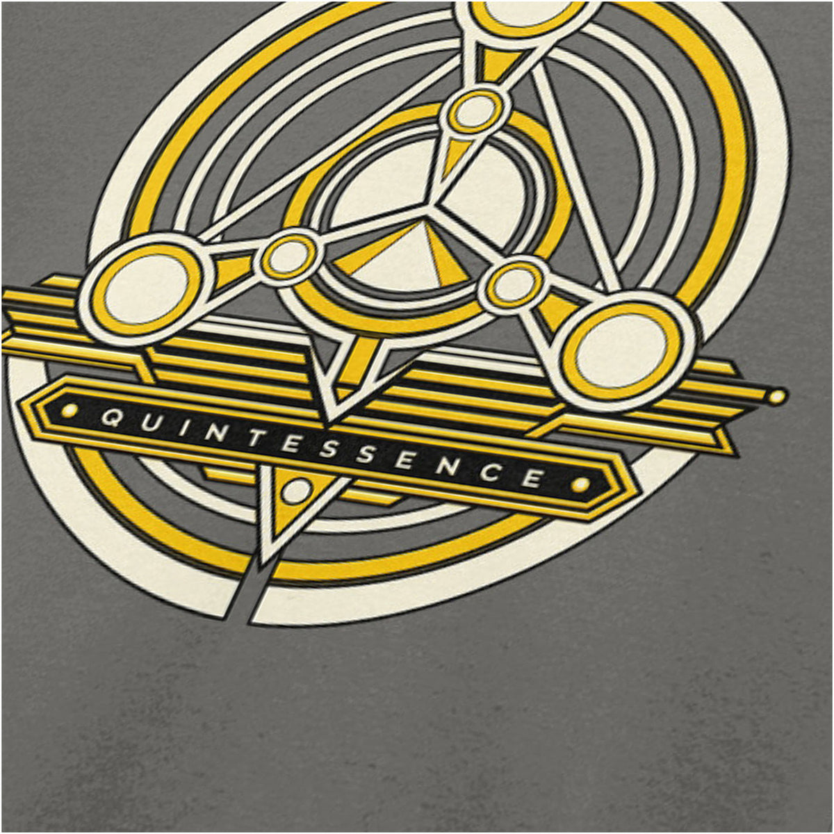 Quintessence symbol close up T-shirt in charcoal from The Fifth Element
