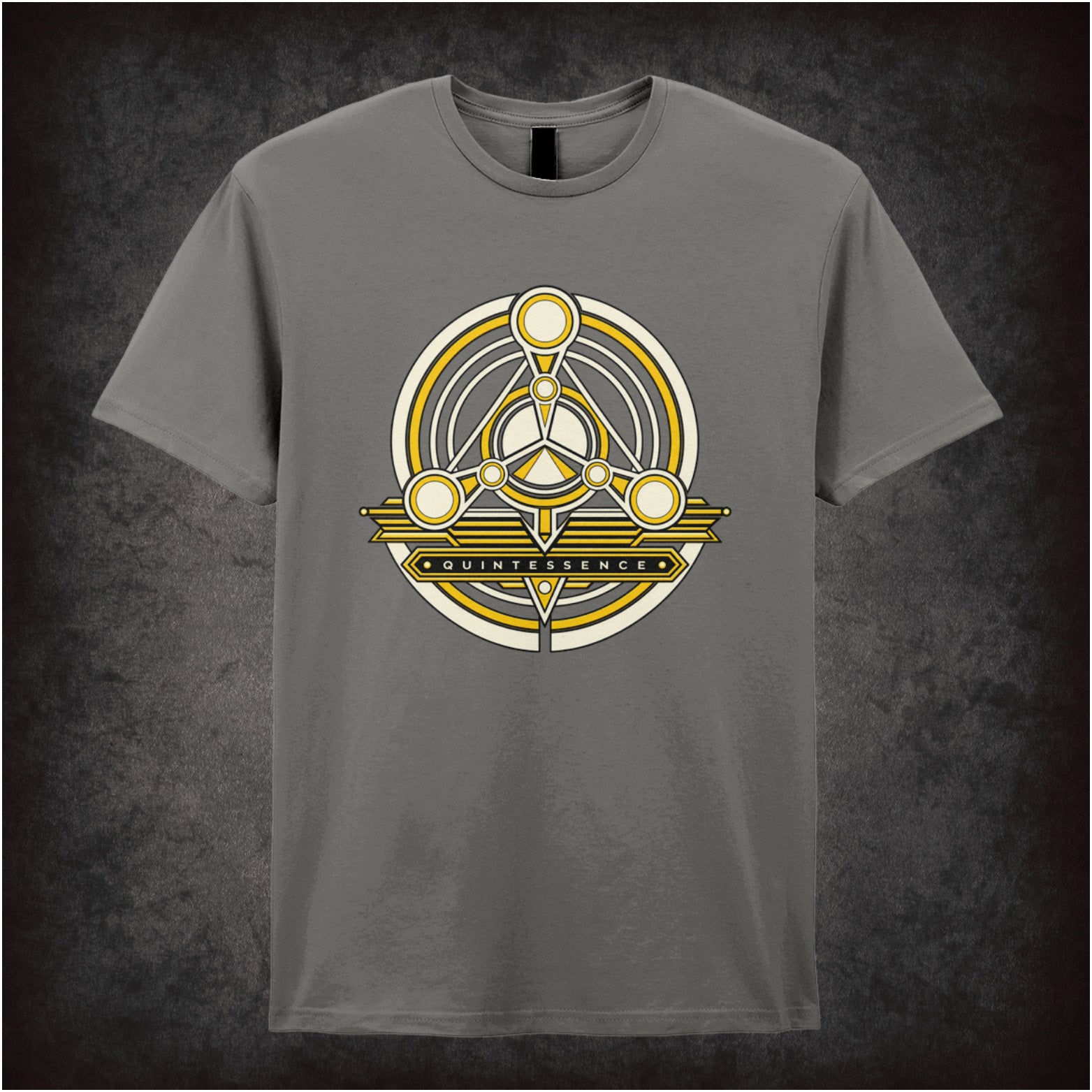 Quintessence symbol T-shirt in charcoal from The Fifth Element