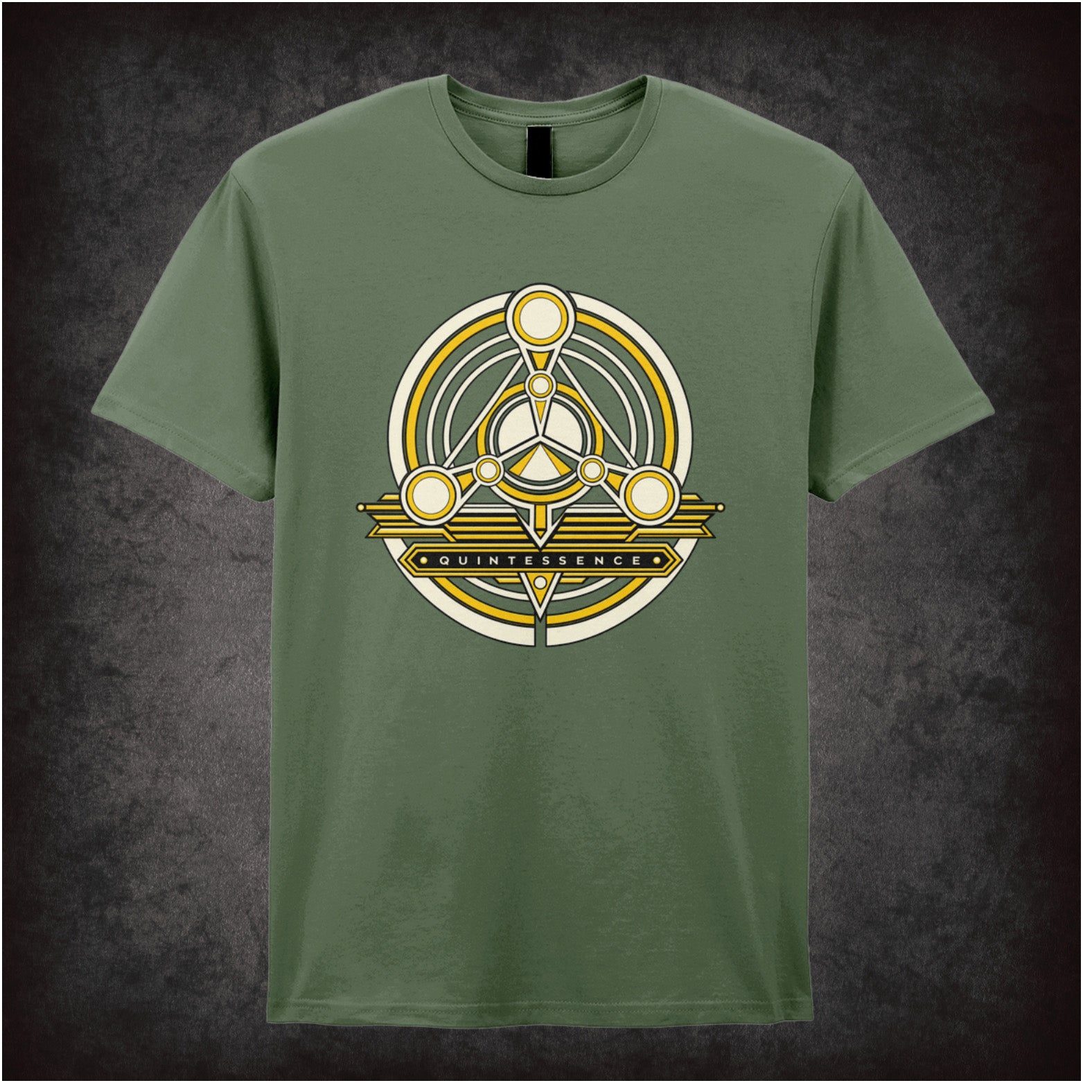 Quintessence symbol T-shirt in military green from The Fifth Element