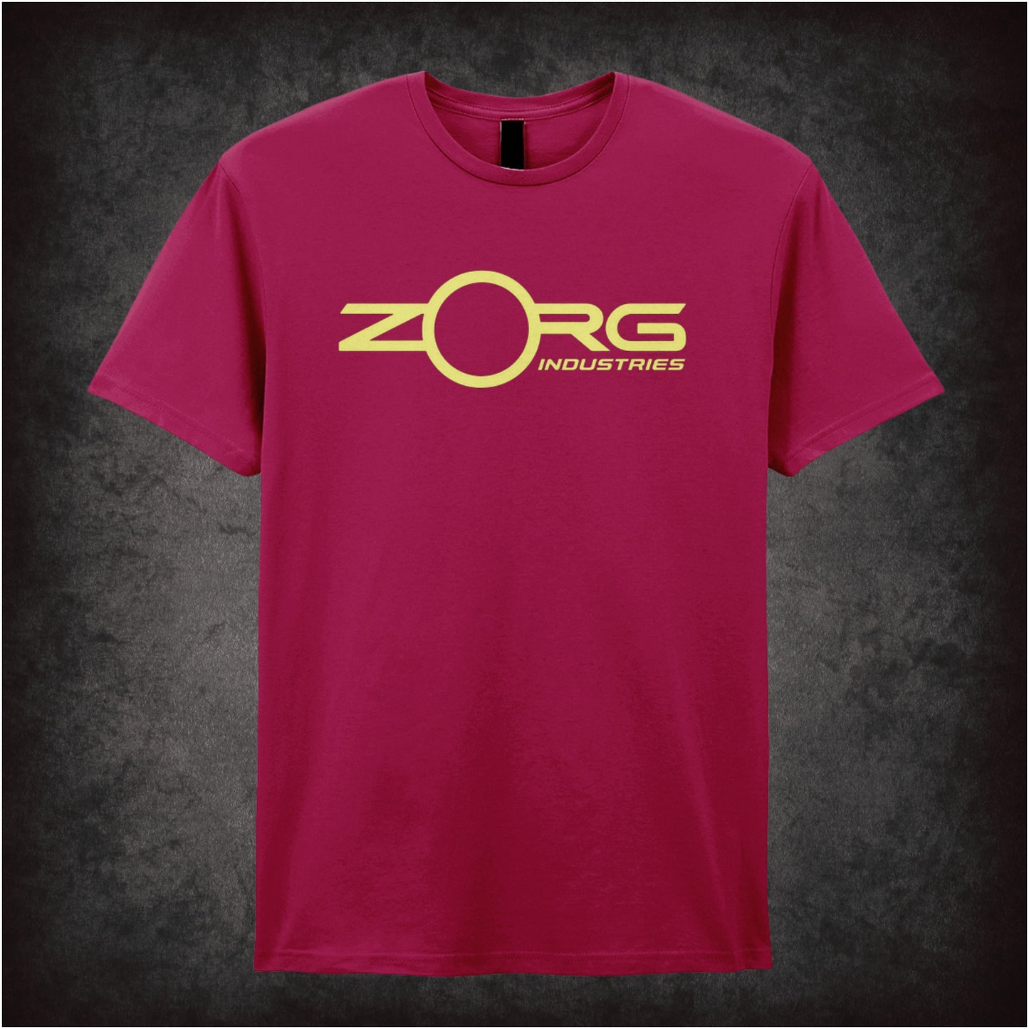 Zorg Industries logo T-shirt in cardinal red from The Fifth Element