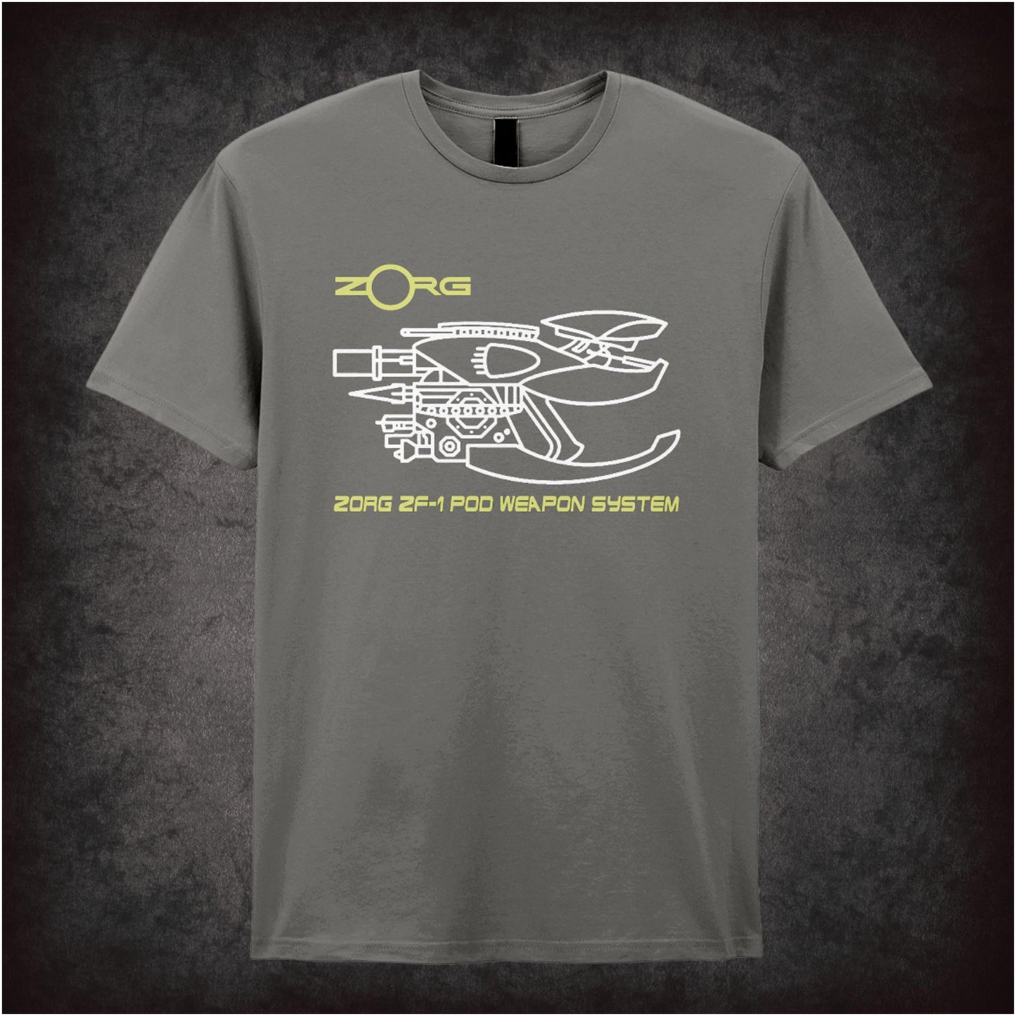 Zorg ZF-1 pod weapon system schematic T-shirt from The Fifth Element