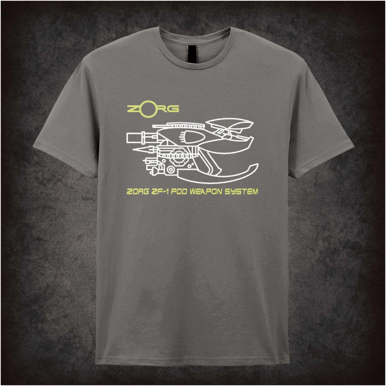 Zorg ZF-1 pod weapon system schematic T-shirt from The Fifth Element