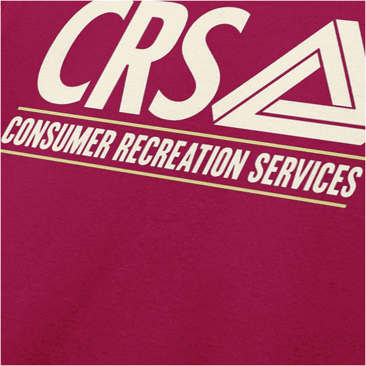 CRS Consumer Recreation Services logo close up T-shirt in cardinal red from The Game
