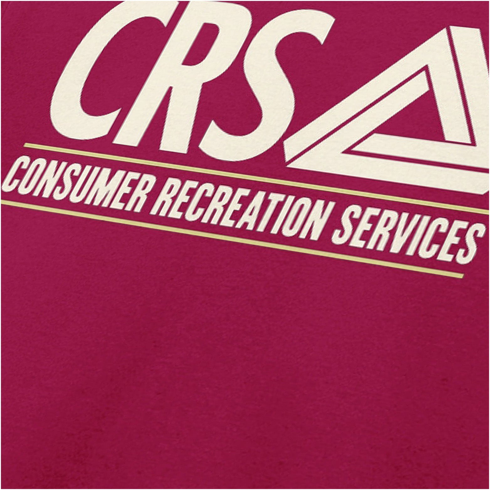 CRS Consumer Recreation Services logo close up T-shirt in cardinal red from The Game