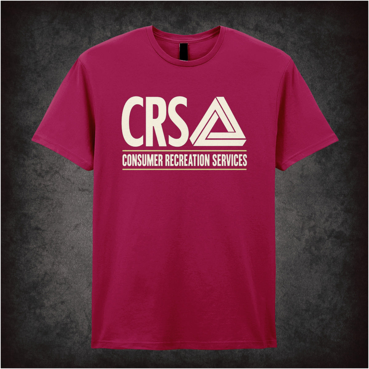 CRS Consumer Recreation Services logo T-shirt in cardinal red from The Game