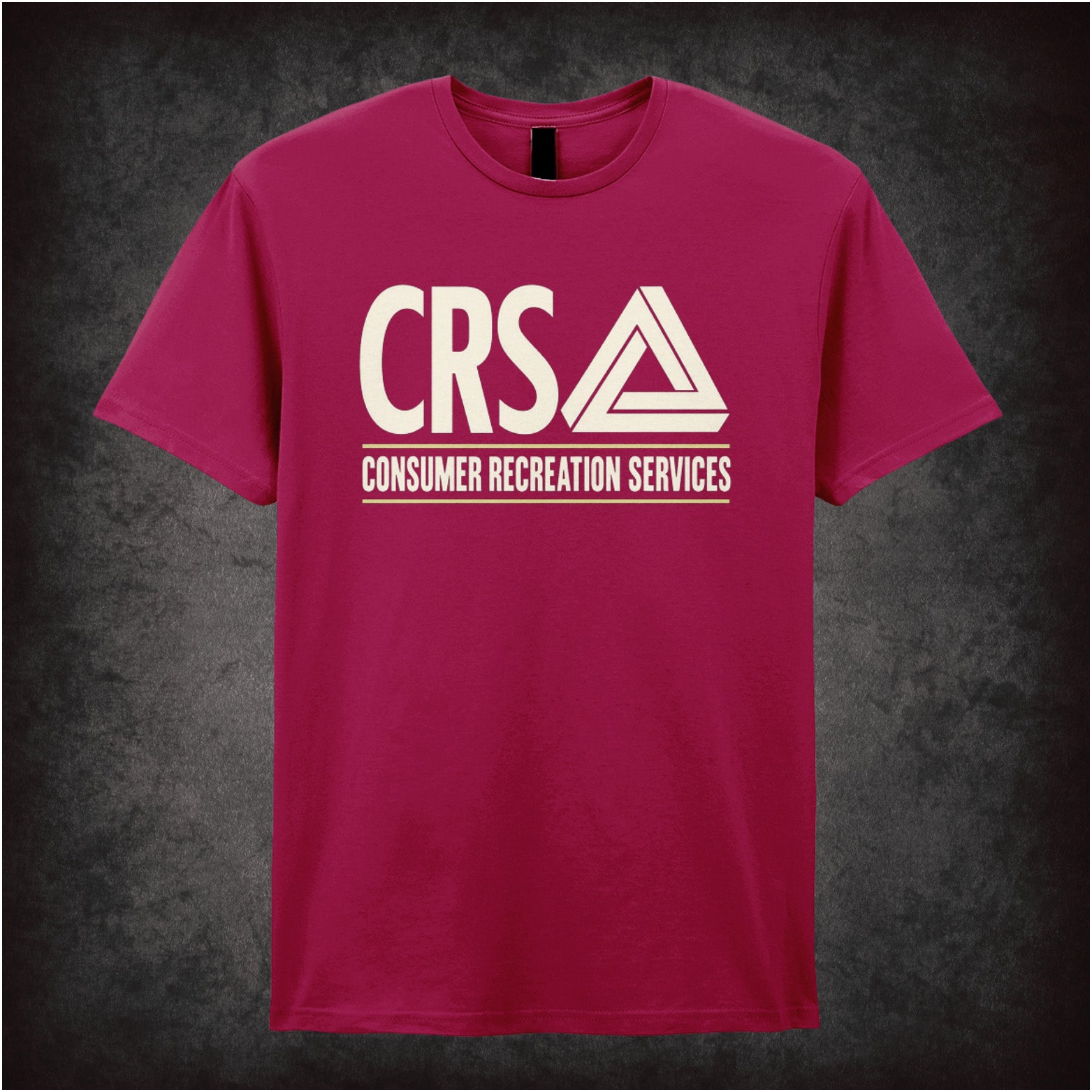 CRS Consumer Recreation Services logo T-shirt in cardinal red from The Game