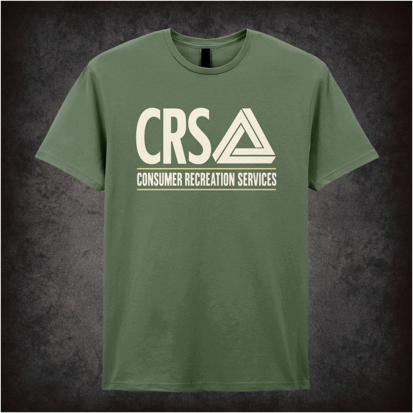 CRS Consumer Recreation Services logo T-shirt in military green from The Game