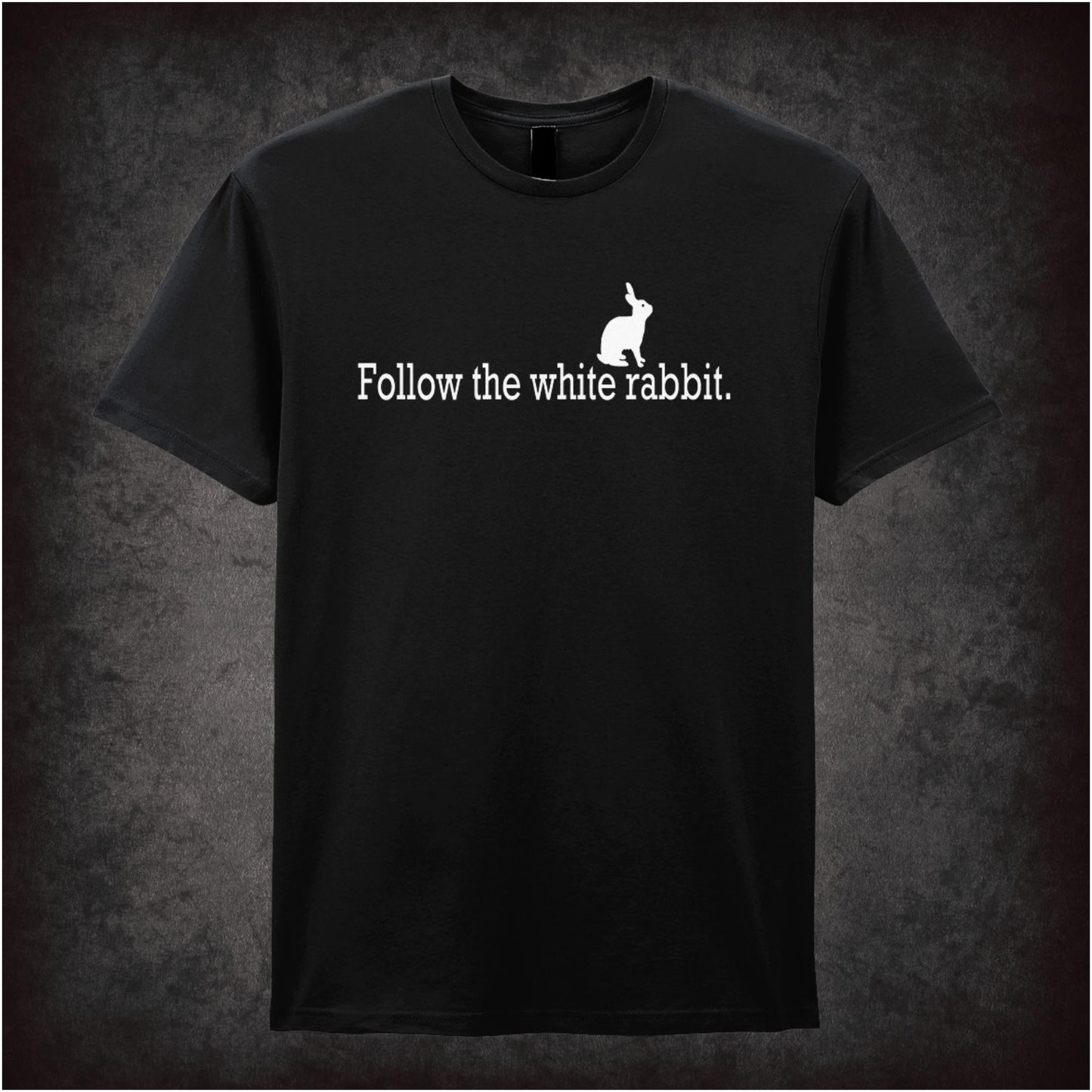Follow The White Rabbit – Cult Sci-Fi Graphic T-Shirt