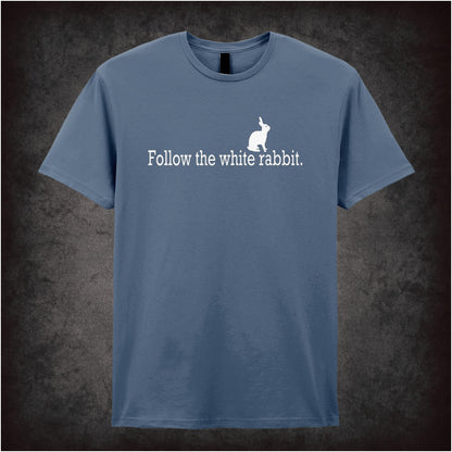Follow The White Rabbit – Cult Sci-Fi Graphic T-Shirt
