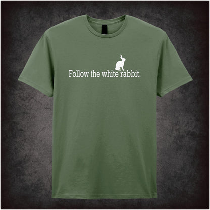 Follow The White Rabbit – Cult Sci-Fi Graphic T-Shirt