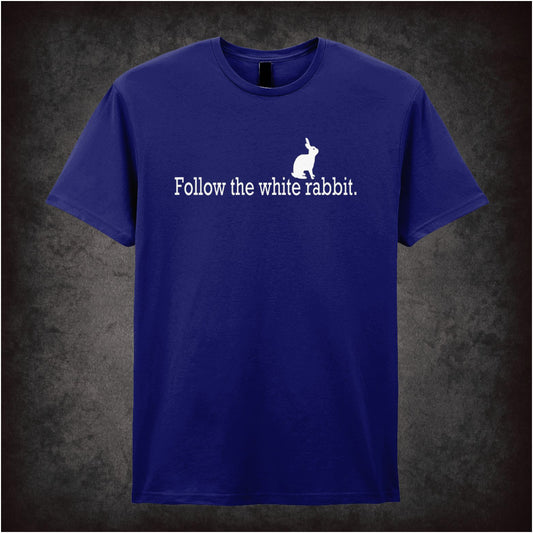 Follow The White Rabbit – Cult Sci-Fi Graphic T-Shirt