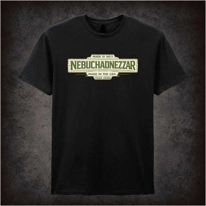 Nebuchadnezzar ship spec label T-shirt in black from The Matrix