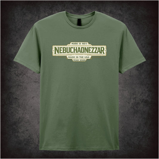 Nebuchadnezzar ship spec label T-shirt in military green from The Matrix