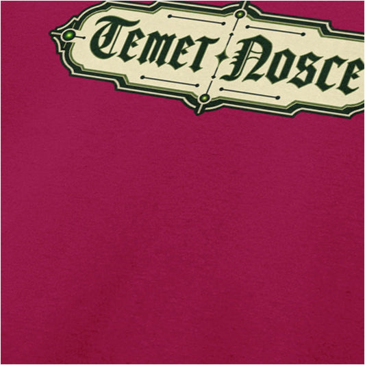 ‘Temet Nosce’ (Know Thyself) close up T-shirt in cardinal red from The Matrix
