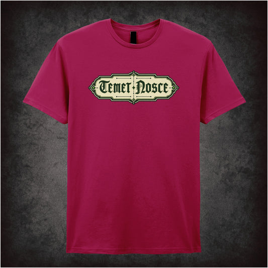 ‘Temet Nosce’ (Know Thyself) T-shirt in cardinal red from The Matrix