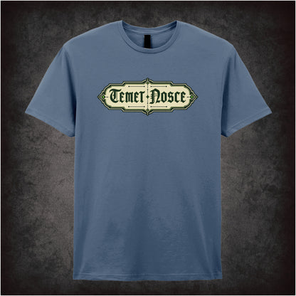 ‘Temet Nosce’ (Know Thyself) T-shirt in indigo from The Matrix
